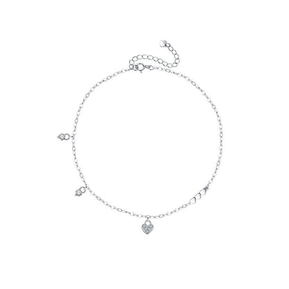 S925 Sterling Silver Glossy Love Diamond Bracelet