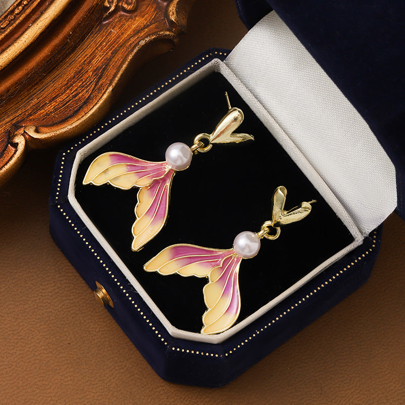 Gradient Drip Oil Earrings with Silver Needle